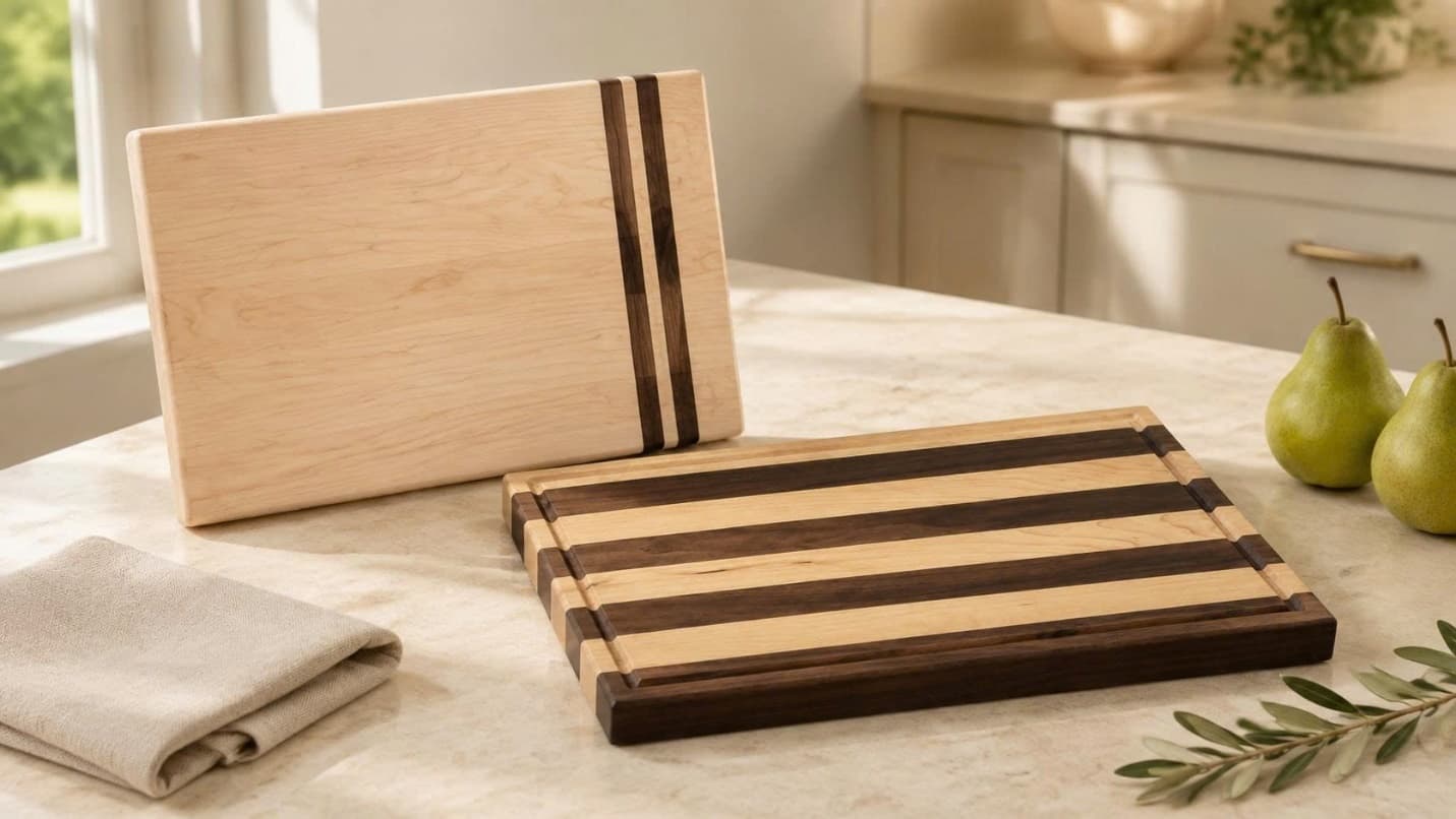 Alternating Acacia & Rubberwood Board
